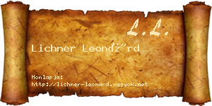 Lichner Leonárd névjegykártya
