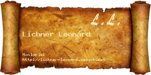 Lichner Leonárd névjegykártya